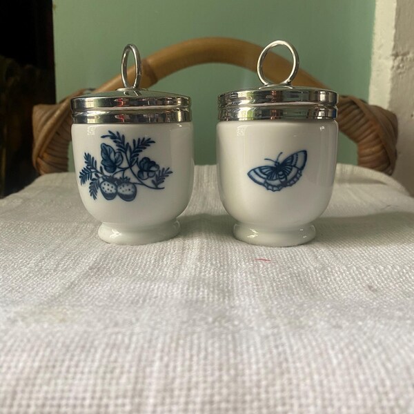 Par de raros cucharones Royal Worcester. Hansbury