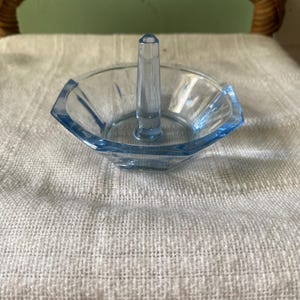Vintage Blue Glass Ring Holder