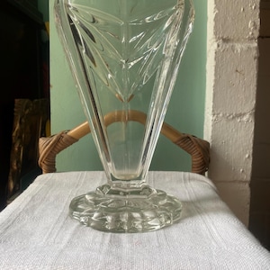 Art Deco Pressed Glass Vase