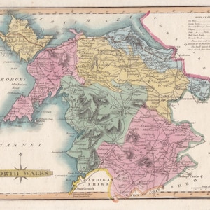 19th Century Map of North Wales