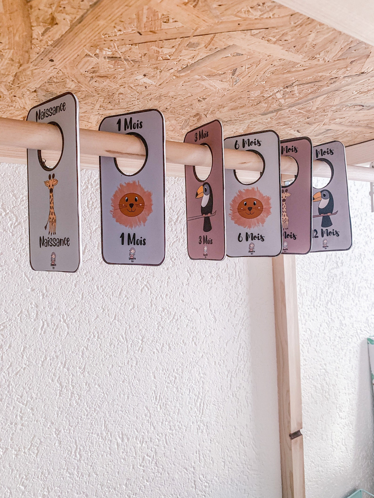 Baby Separator Hanger Animals Illustration Customizable Etsy