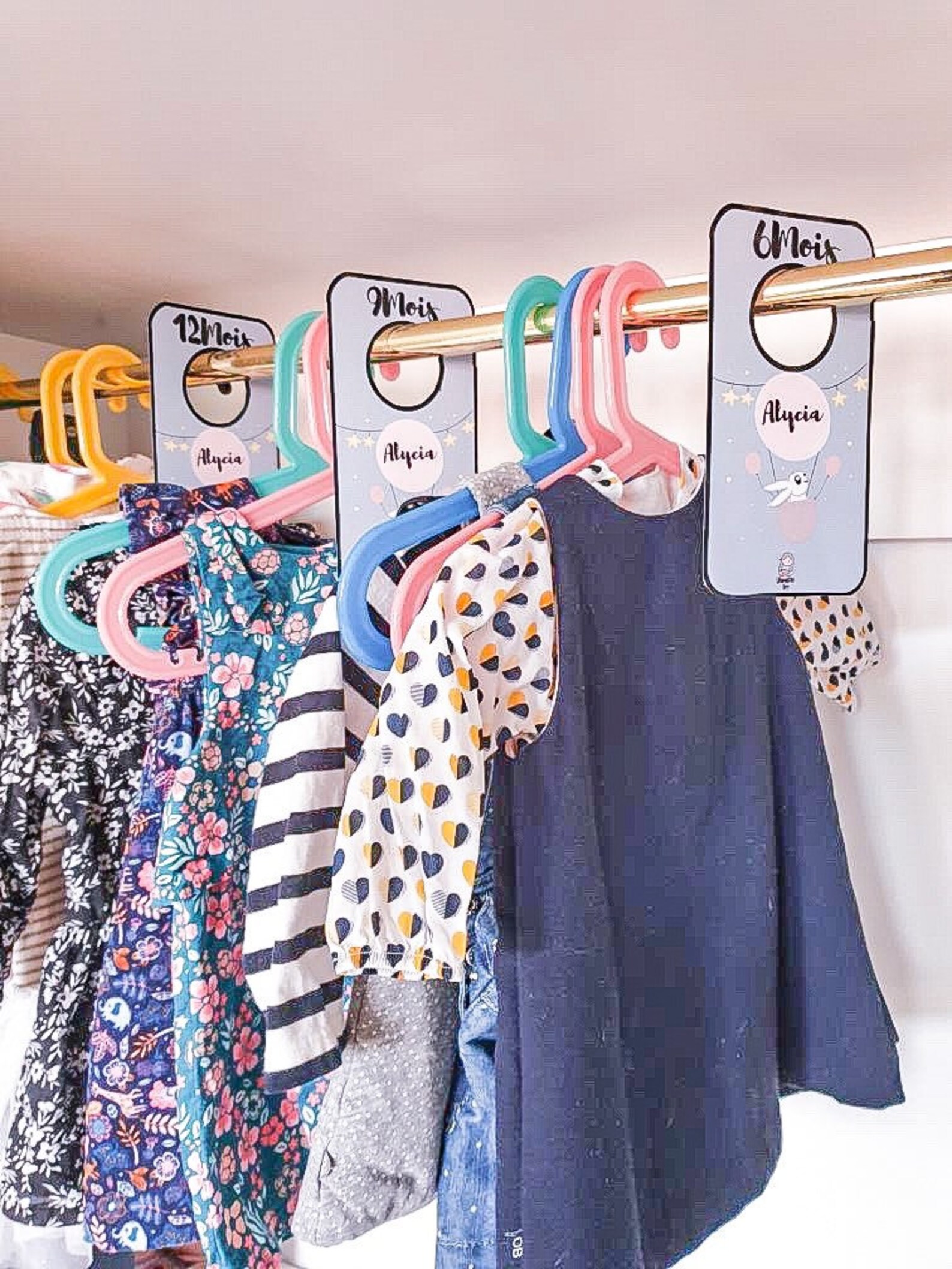 Baby Separator Hanger Animals Illustration Customizable Etsy