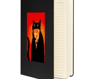 Pizza Cat Hardcover Journal – Black Cat Lover Gift