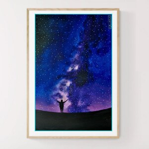 Colorful Vertical Landscape Print | Galaxy Art | Vertical Landscape Painting | Wall Art Print | Vertical Wall Art | Colorful Skyscape