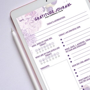 Chronic Pain Gratitude Journal, Chronic Illness Health Care Planner Digital, Spoonie Planner