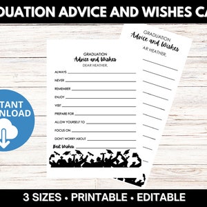 Graduation Advice and Wishes Card Template