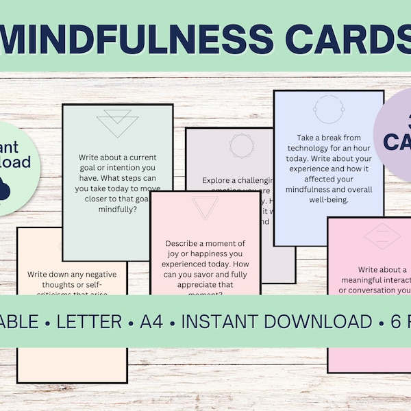 Mindfulness Cards - Mindfulness Prompts Deck