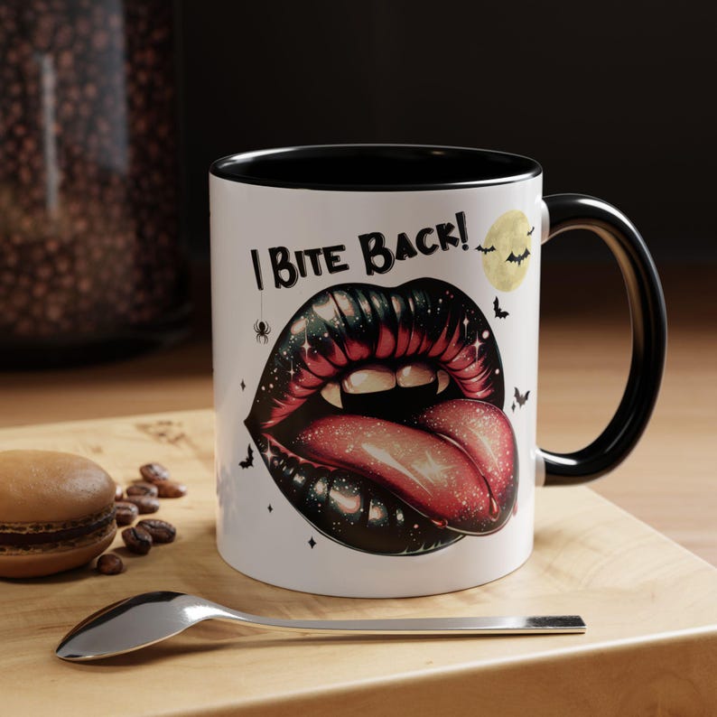 Halloween Vampire Lips & Teeth Mug Set i Bite Back yum Yum Accent
