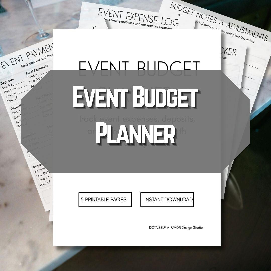 Event Budget Planner Printable for Parties & Celebrations | Easy ...