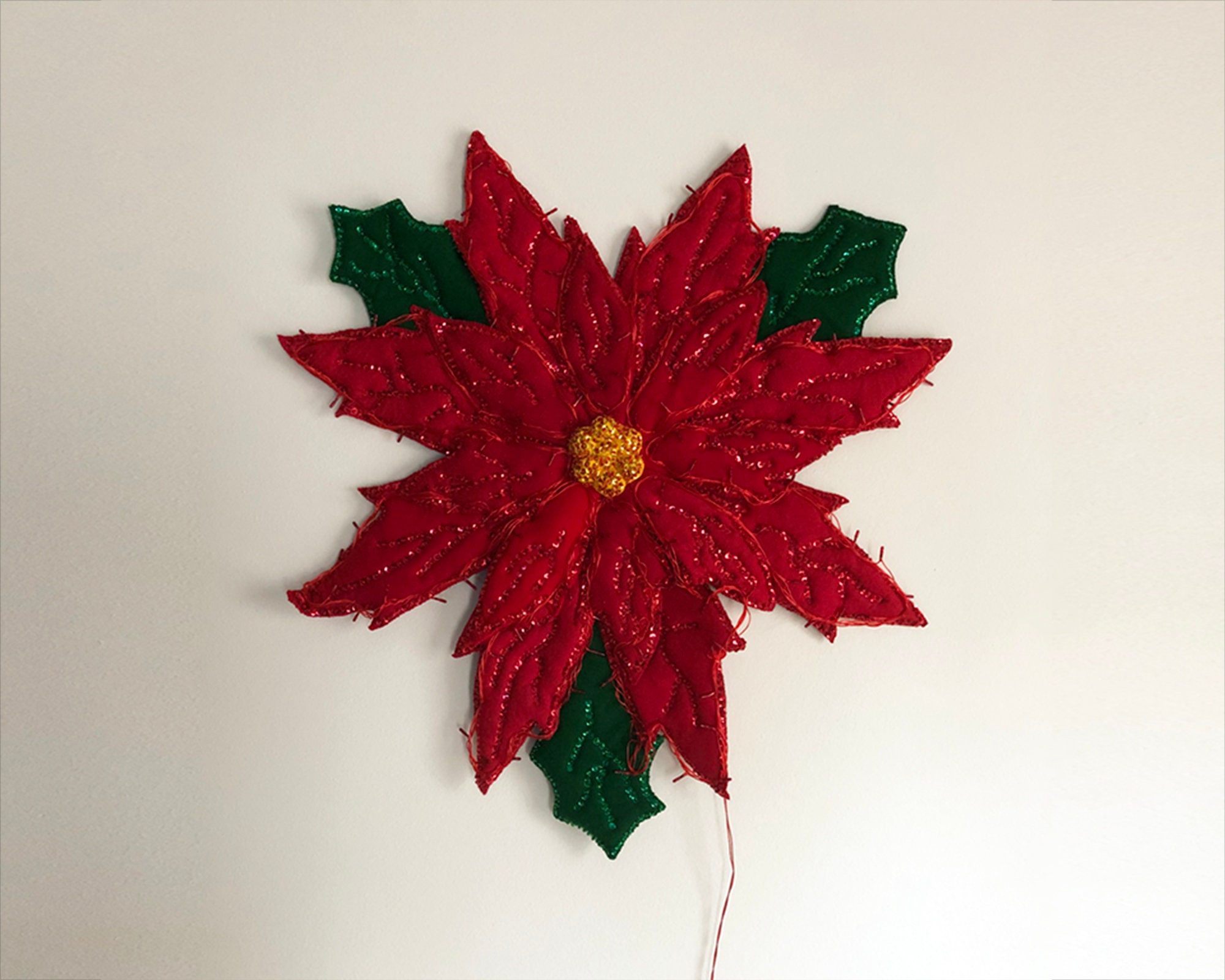 Light up Christmas Flor De Nochebuena Wall Decor poinsettia - Etsy