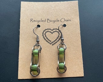 Recycled Bicycle Chain Earrings