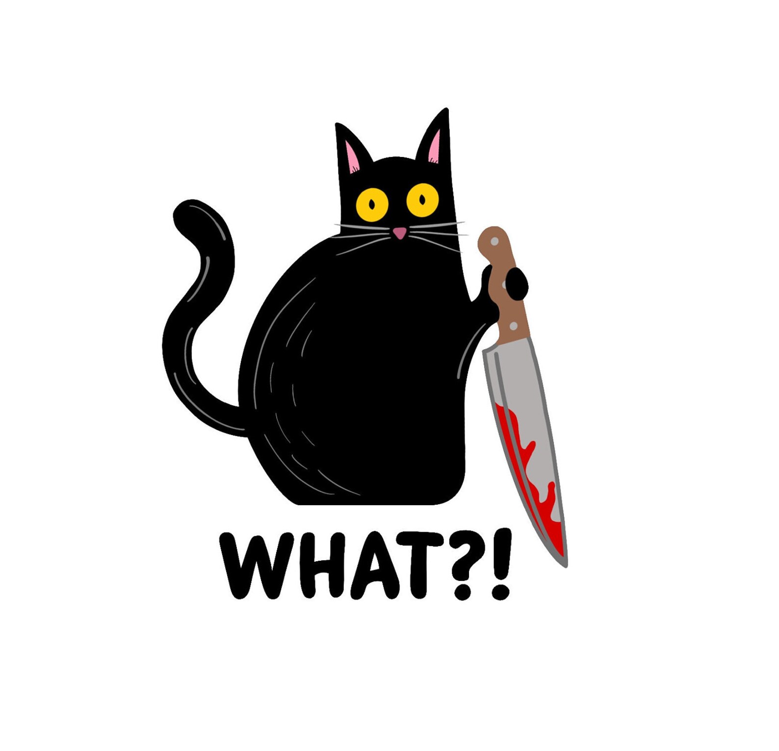 Stabby Cat Vinyl Decal Etsy