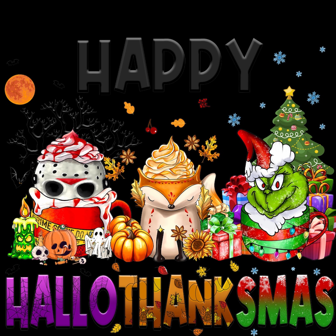 Grinch Hallothanksmas PNG, Fall Halloween Christmas Download (digital ...