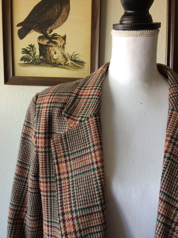 1990s plaid wool blazer, unisex menswear, work wea