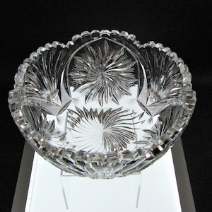 ABP Brilliant Cut Glass Bowl Wavy Flashed Star