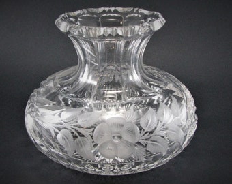 Vaso centrale in vetro a taglio brillante Hawkes Hunt Gravic Wild Rose ABP