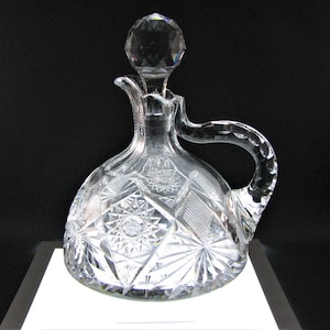 Mt Washington Pairpoint Silver ABP Brilliant Cut Glass Whiskey Jug Decanter