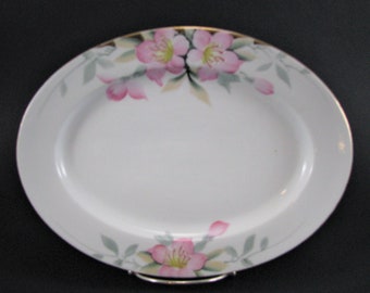 Noritake Azalea Porcelain Oval Serving Platter Tray