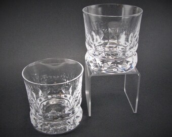Kosta Boda Prince Cut Crystal Old Fashioned Whisky Glass Goran Warff Design Set of 2