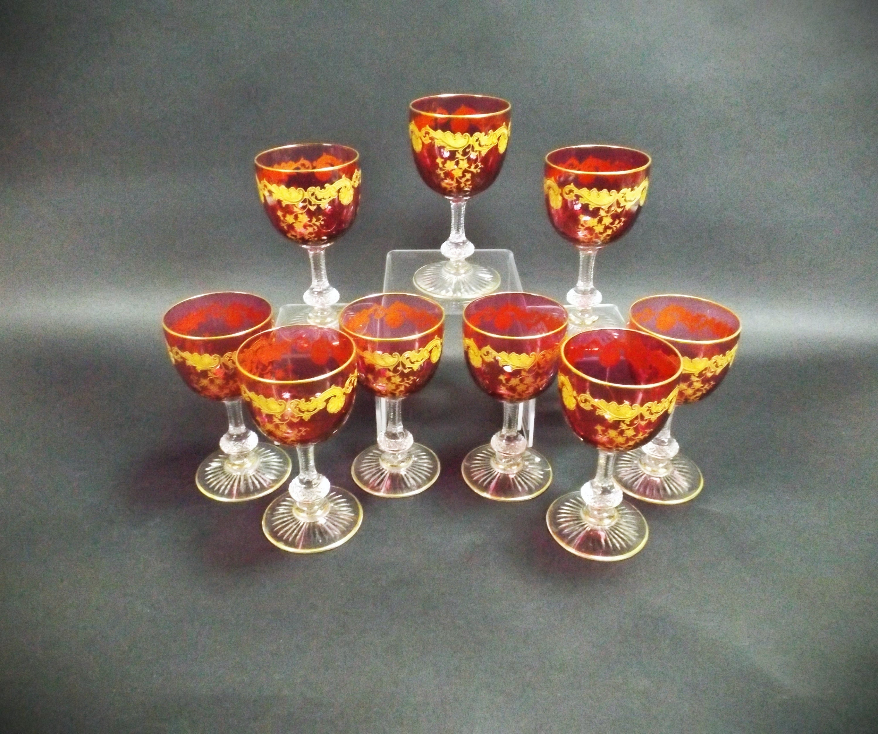 R*O様 Moser アンバーガラス器 金色装飾 Moser アンバーガラス器 金色装飾