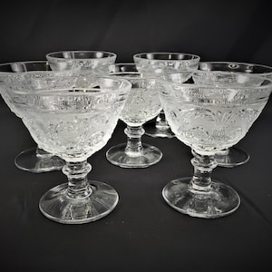 Duncan & Miller Sandwich Pattern Ice Cream Dishes Set of 7