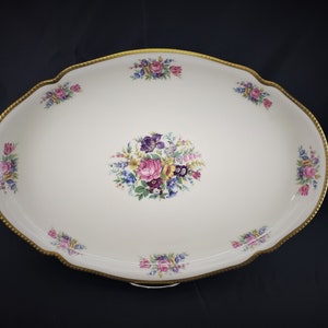 Castleton China Castleton Rose Floral Serving Platter 19&quot;