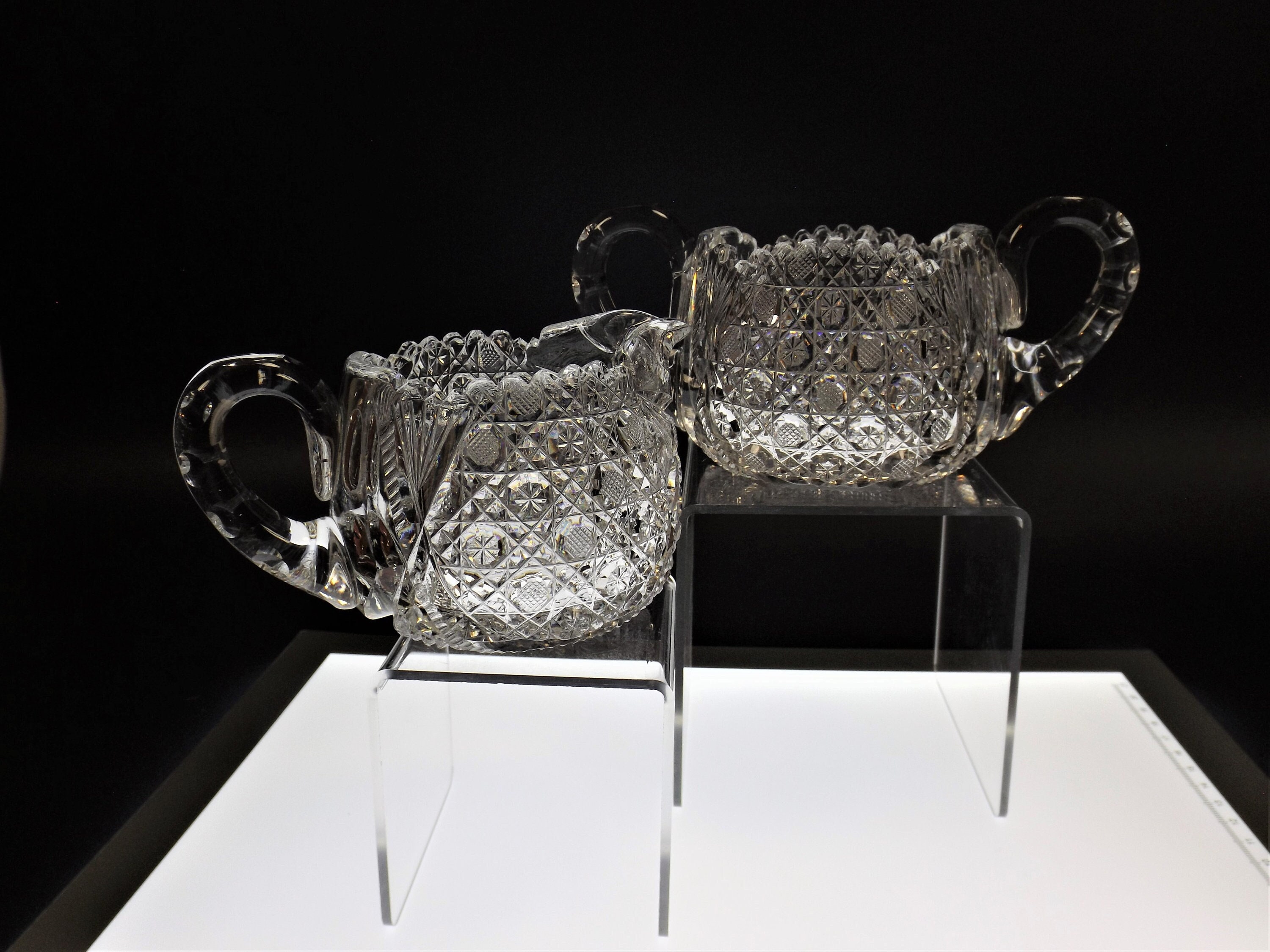 ABP Brilliant Cut Glass Creamer & Sugar Set Harvard Pattern - Etsy