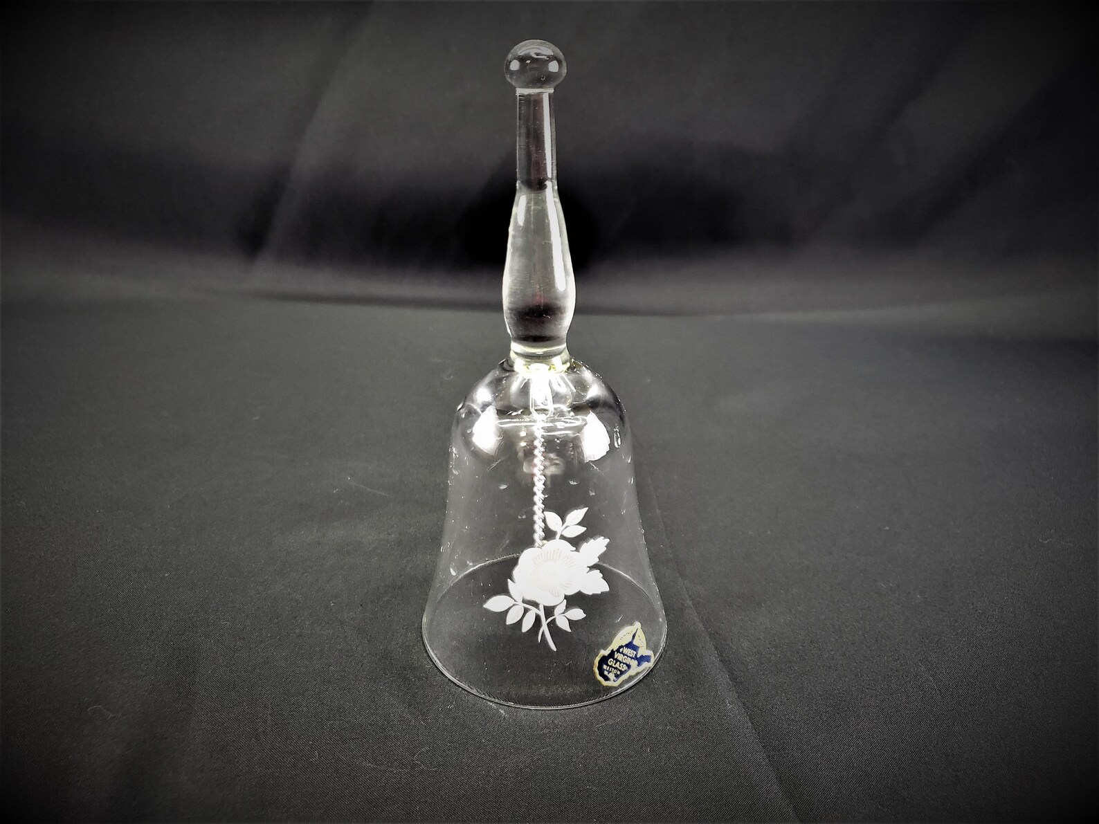Vintage West Virginia Glass Company Hand Painted Rose Bell Etsy