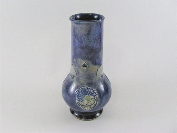 ロイヤルドルトンの花瓶 アールヌーボー フローラルエンブレム