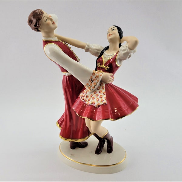 Royal Dux Czechosłowacja 12 3/8 "figurka tancerza ludowego rzeźba artysta podpisany Schaff #3612 rzadkie