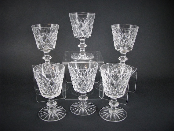 Hawkes Delft Diamond Cut Glass Wine Glasses Stem #7334 Set of 6 - Etsy