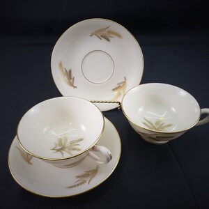 Lenox China Harvest Pattern Cups and Saucers Set of 2