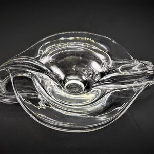 Art Glass Pulled Handle Bowl with Polished Pontil