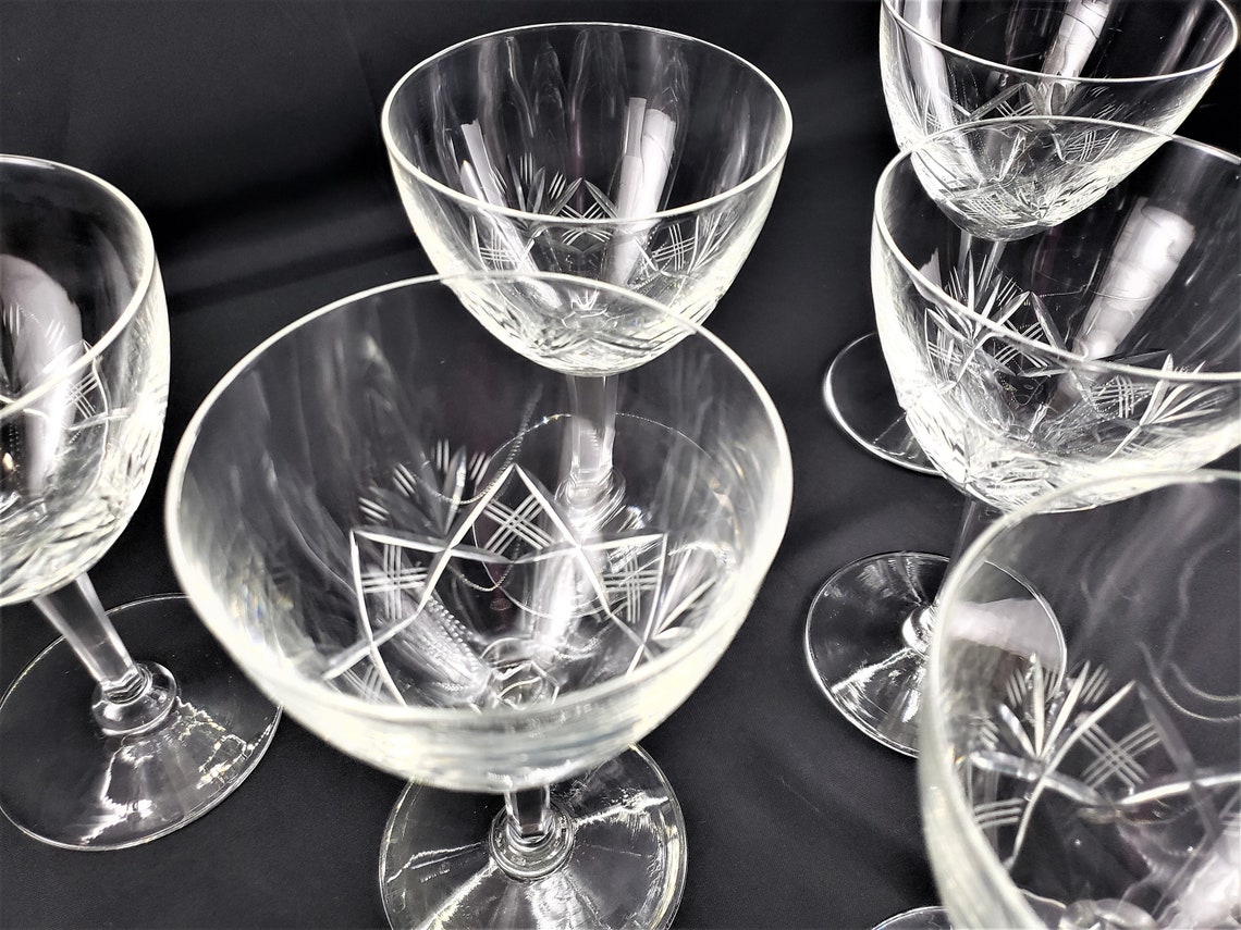 Val St. Lambert Crystal Cut Glass Ouchy Pattern 5 7/8 Etsy