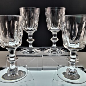 Hawkes Mallory Pattern Hand Cut Kristall Weingläser 4er Set Signiert