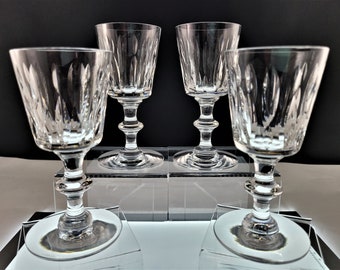 Set di 4 calici da vino in cristallo tagliato a mano modello Mallory Hawkes, firmati