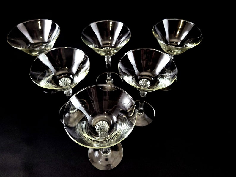 Beautiful Plain Imperial Glass Champagne Goblets Stem # 470 Set of 6