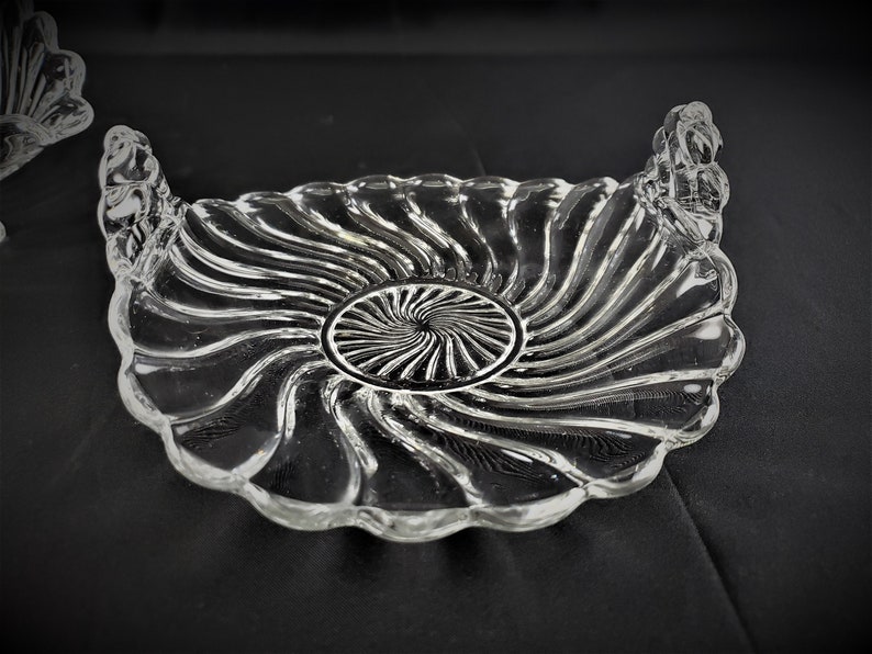 Fostoria Glass Colony Pattern 3 Toed Tricorne Dish and Handled Etsy