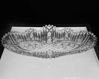 Antique American Brilliant Cut Glass Pinwheel Hobstar Celery/relish ...