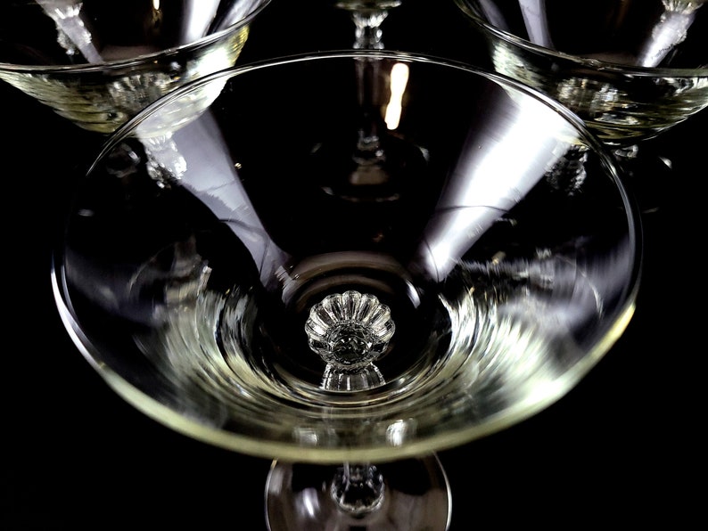 Beautiful Plain Imperial Glass Champagne Goblets Stem # 470 Set of 6