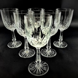 Anchor Hocking Canfield Pattern 10 oz Water Goblets Set of 6