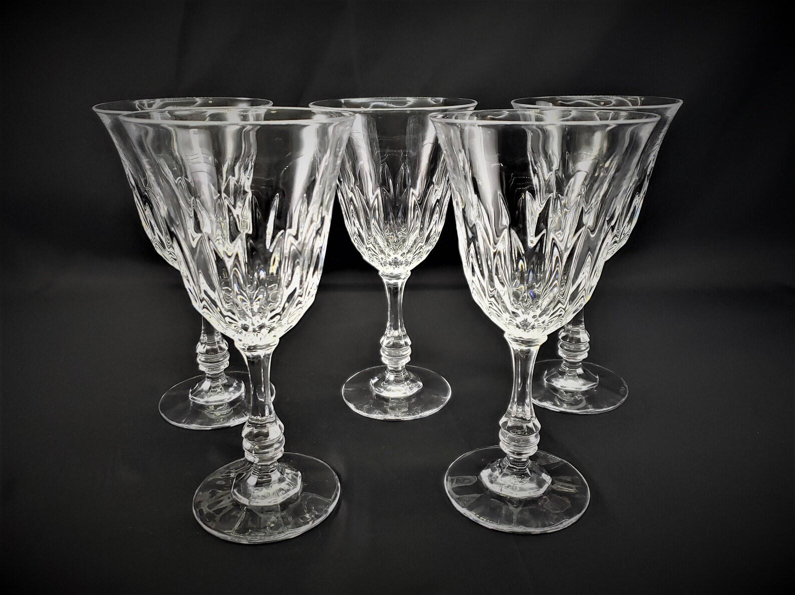Fostoria Glass Kimberly Pattern Lead Crystal Water Goblets Set Etsy