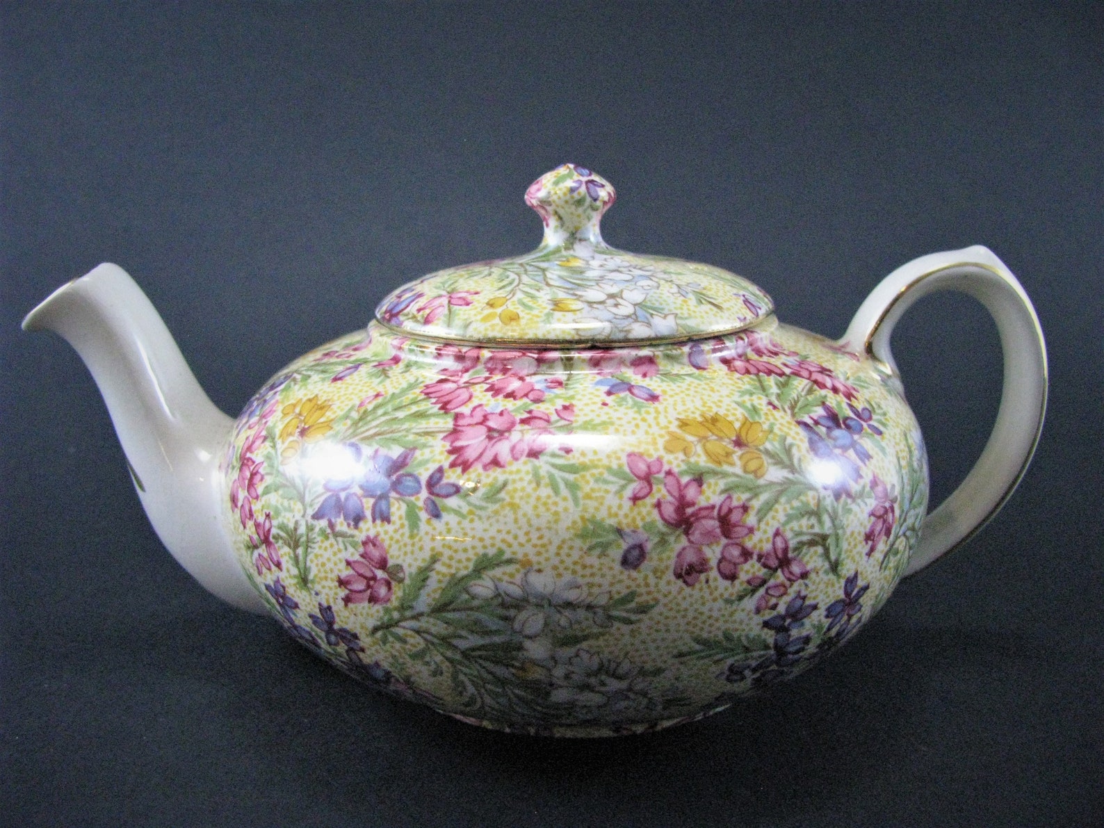 Lord Nelson Heather Chintz Mini Tea Pot, Creamer, Sugar Stacking Set - Etsy