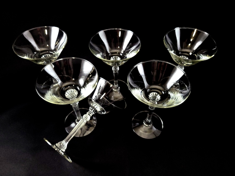 Beautiful Plain Imperial Glass Champagne Goblets Stem # 470 Set of 6
