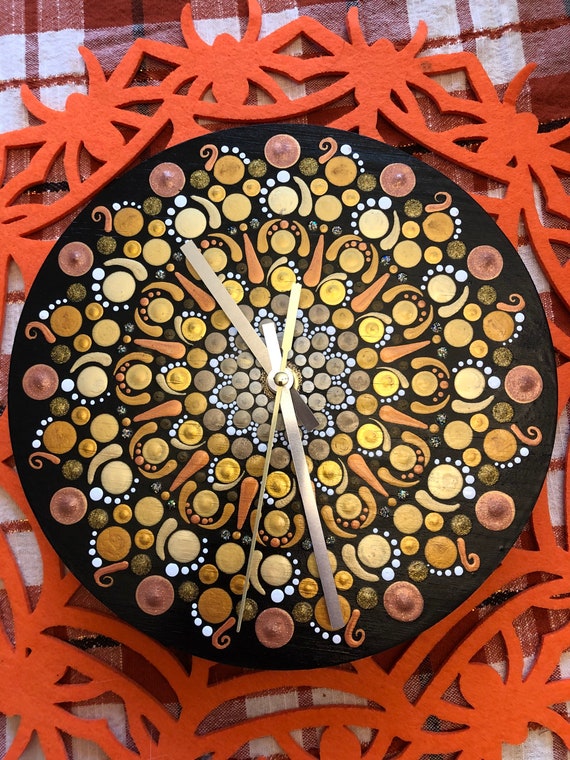 Golden Mandala Clock
