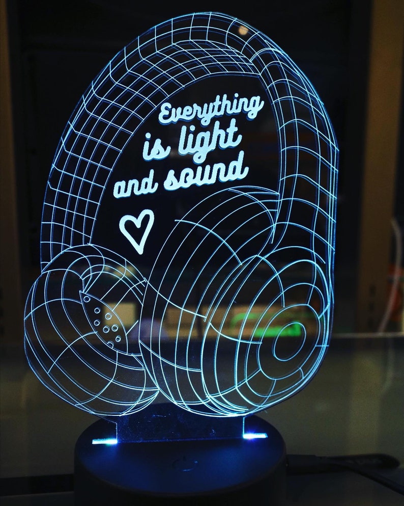 Custom Engraved Acrylic LED 7 Color Light Personalized With Etsy