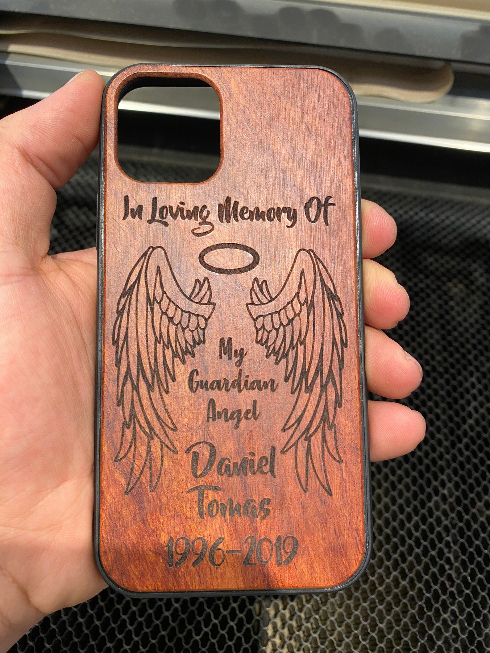 Custom Memorial Phone Case in Loving Memory rest in Peace Engraved