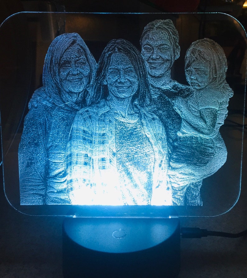 Custom Engraved Acrylic LED 7 Color Light Personalized With Etsy