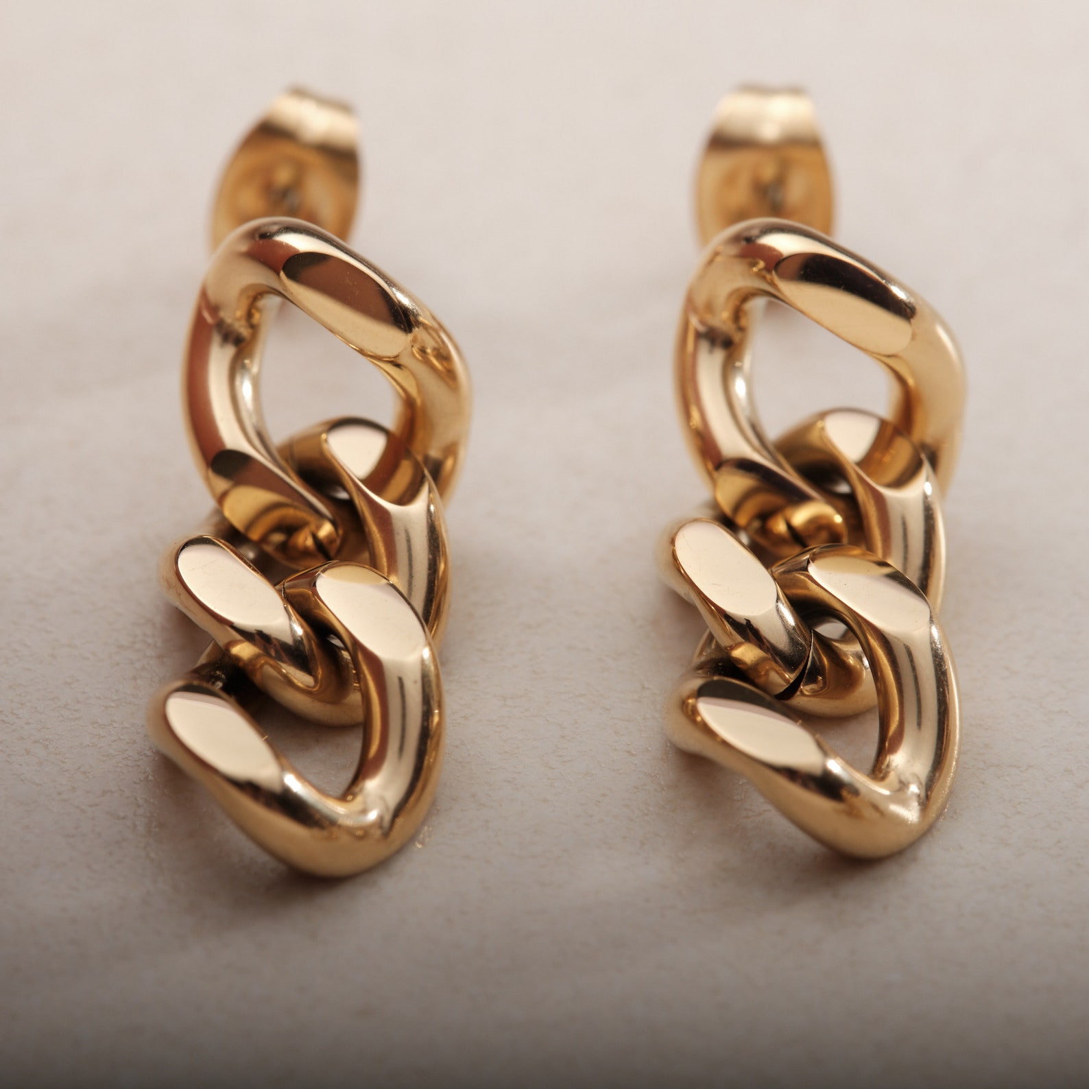 18k Gold Filled Cuban Link Earrings Link Chain Earrings Silver | Etsy