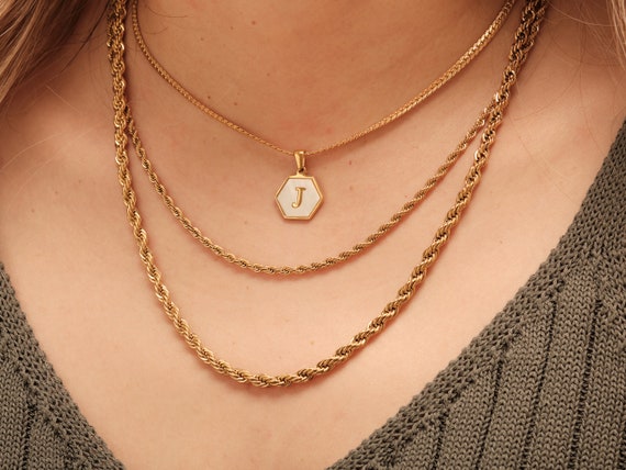 Buy Gold Initial Necklace Letter A Z Necklace Gold Initial